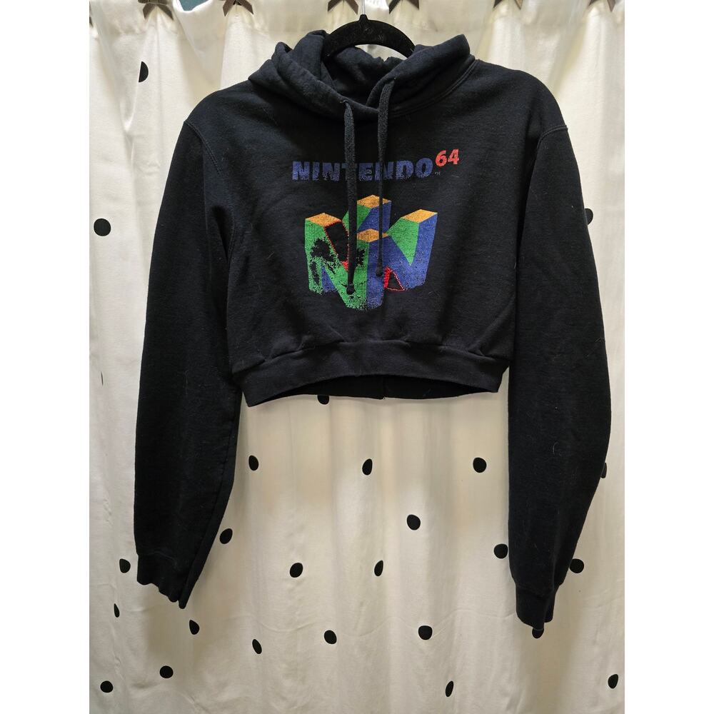 Black‎ official Nintendo 64 cropped (modified) hoodie size medium